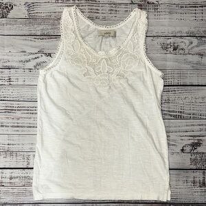 LOFT White Floral Lace Tank Top Sz.‎ XS